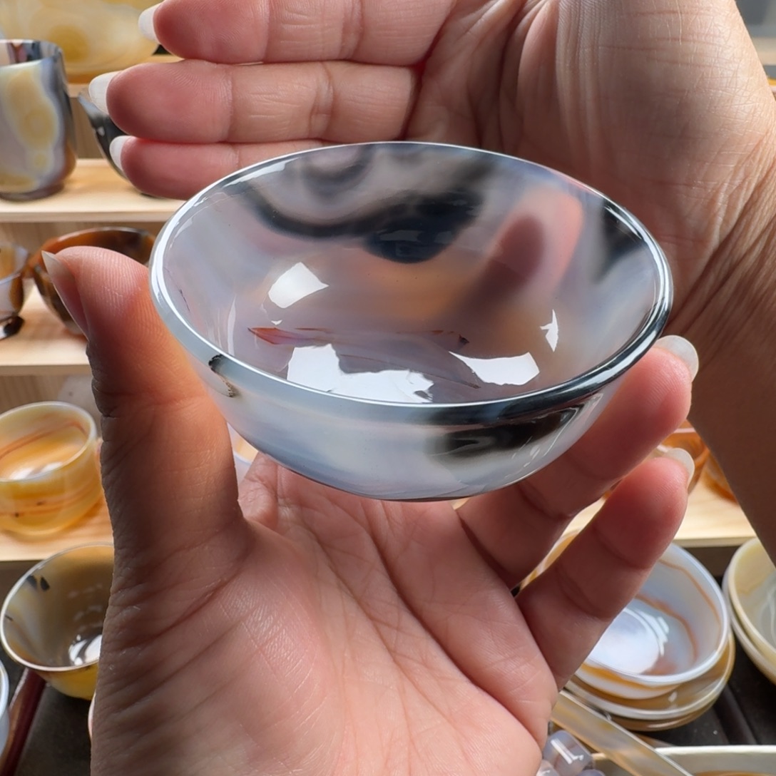 老***原玛瑙/玉髓未镶嵌茶杯