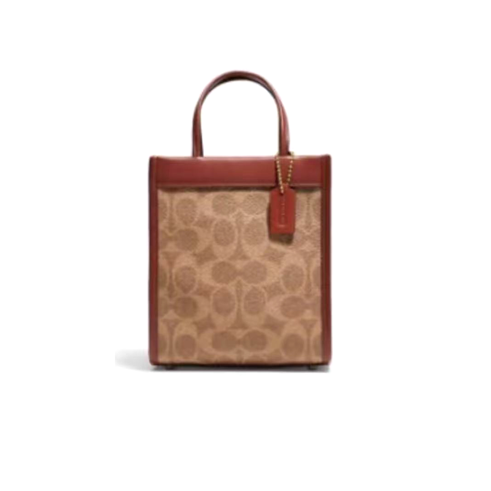 95新 COACH/蔻驰 焦糖色老花琴谱包/H9838/14X17X7