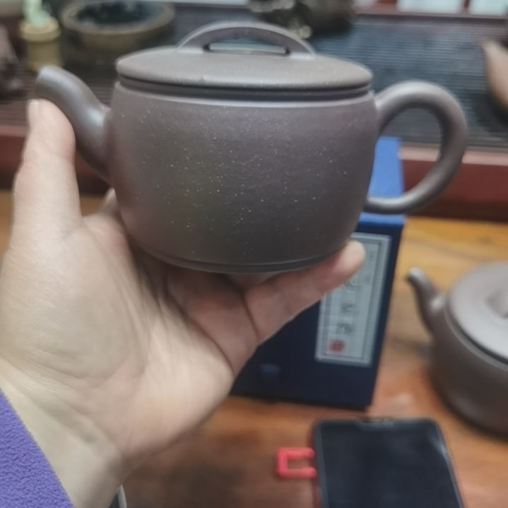 紫砂茶壶气窑紫玉金砂汉瓦