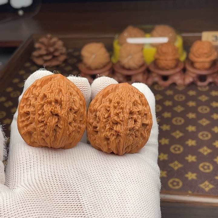 核桃文玩核桃麦穗虎头38尺