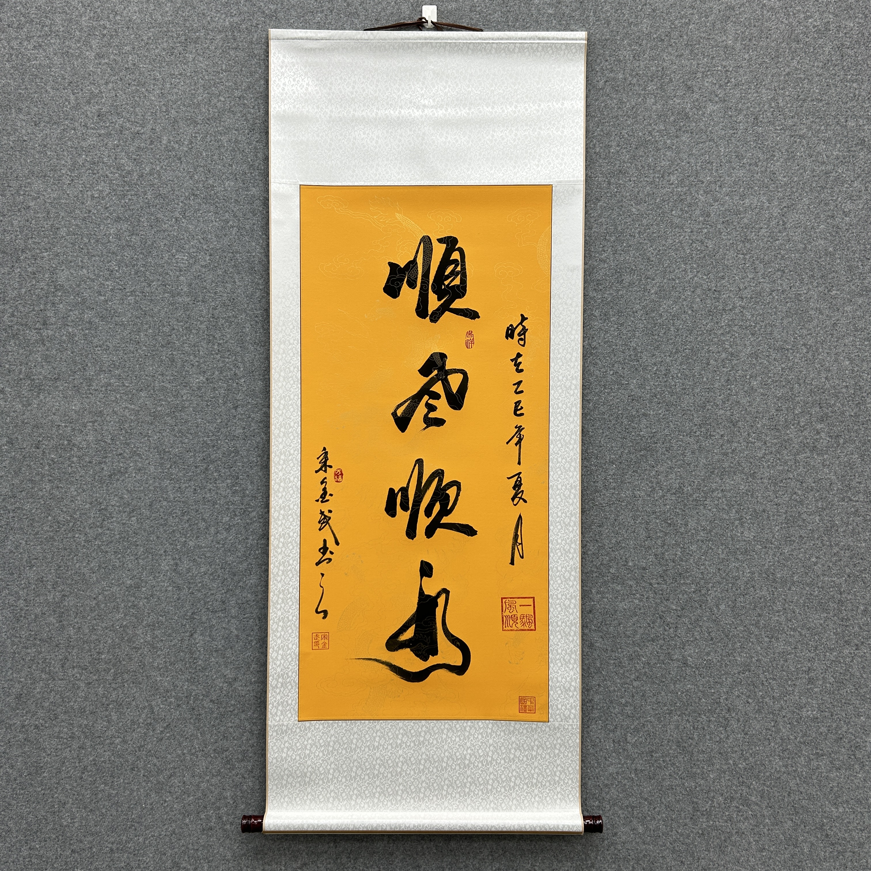 《顺风顺水》三尺富贵黄宋金武老师手绘140cm*55cm