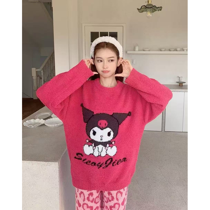 【秀秀家】冬季上新《库洛米》软绵绵圆领网红舒适睡衣半边绒宽松