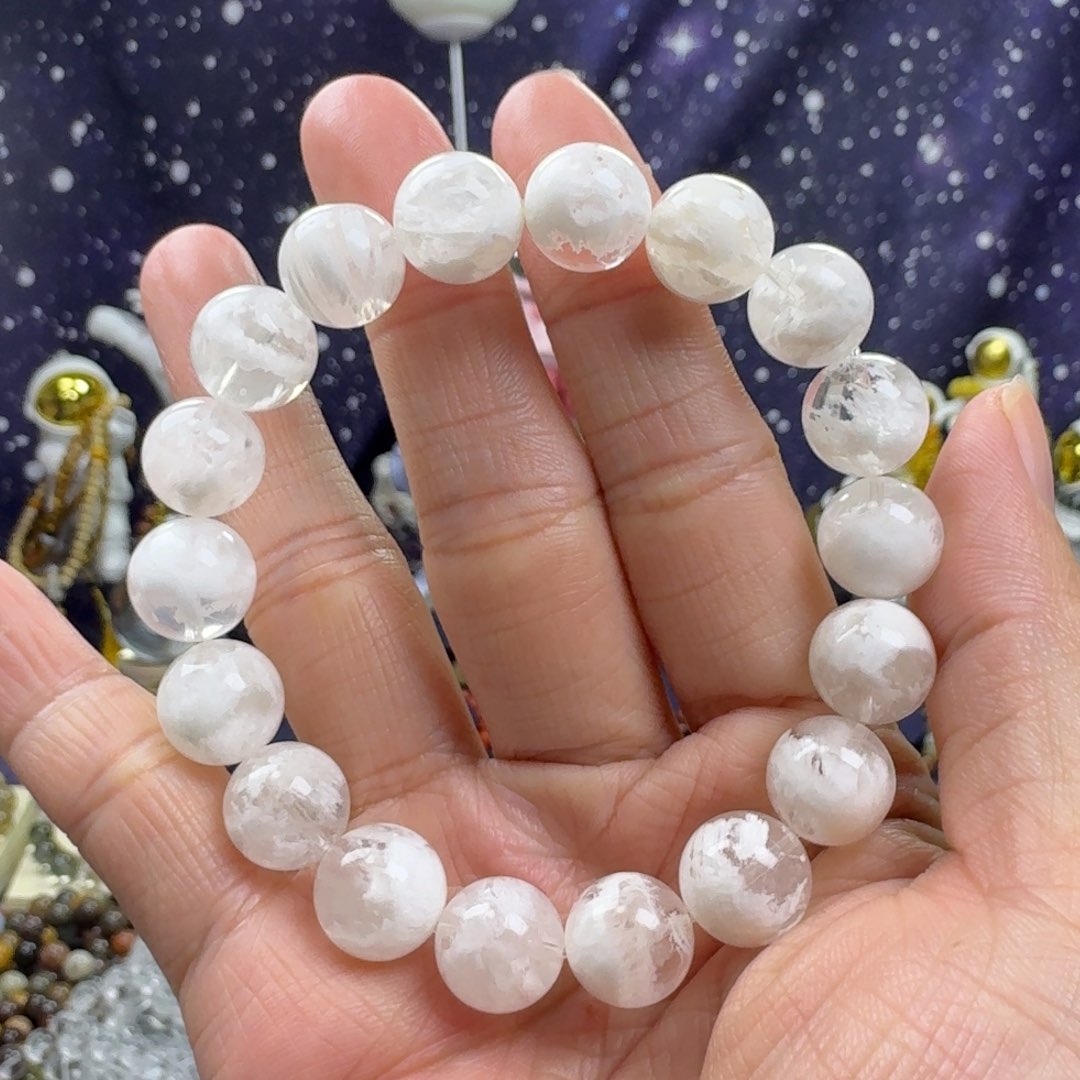 水晶手串未镶嵌（多人）雪花幽灵水晶手串