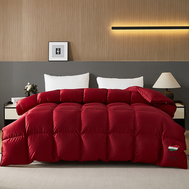  真丝款  婚被 羽绒被 加厚双层羽绒被 双人加厚冬被