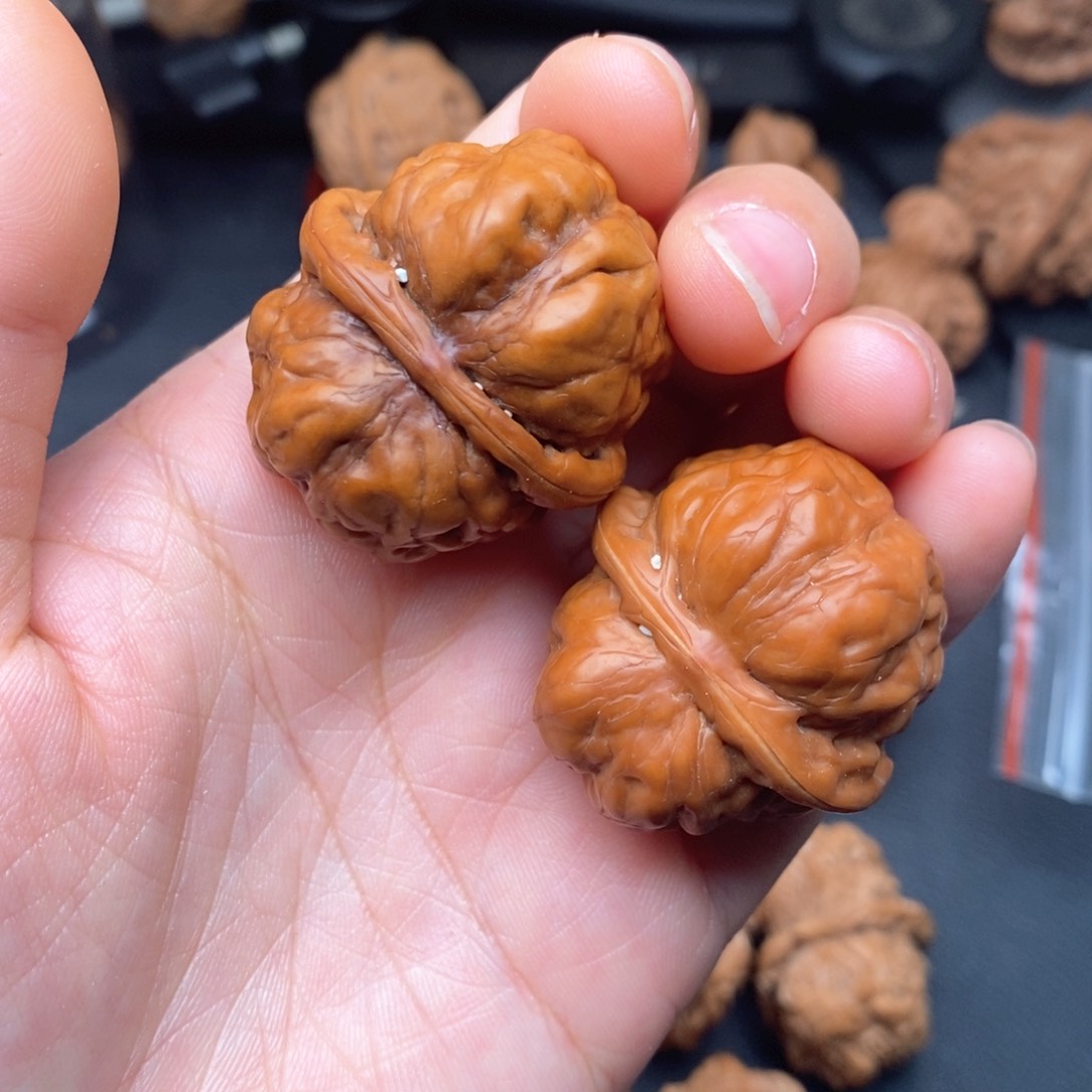 文玩核桃把件色差蛤蟆头不退