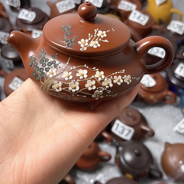 紫砂茶壶紫砂微瑕半手