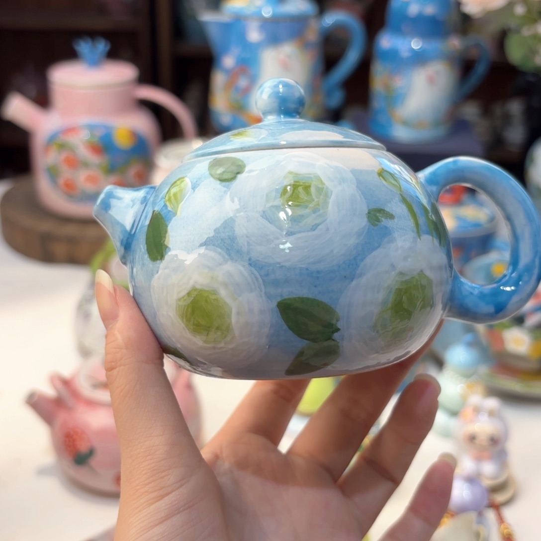 景德镇手绘高温釉下彩陶瓷茶具