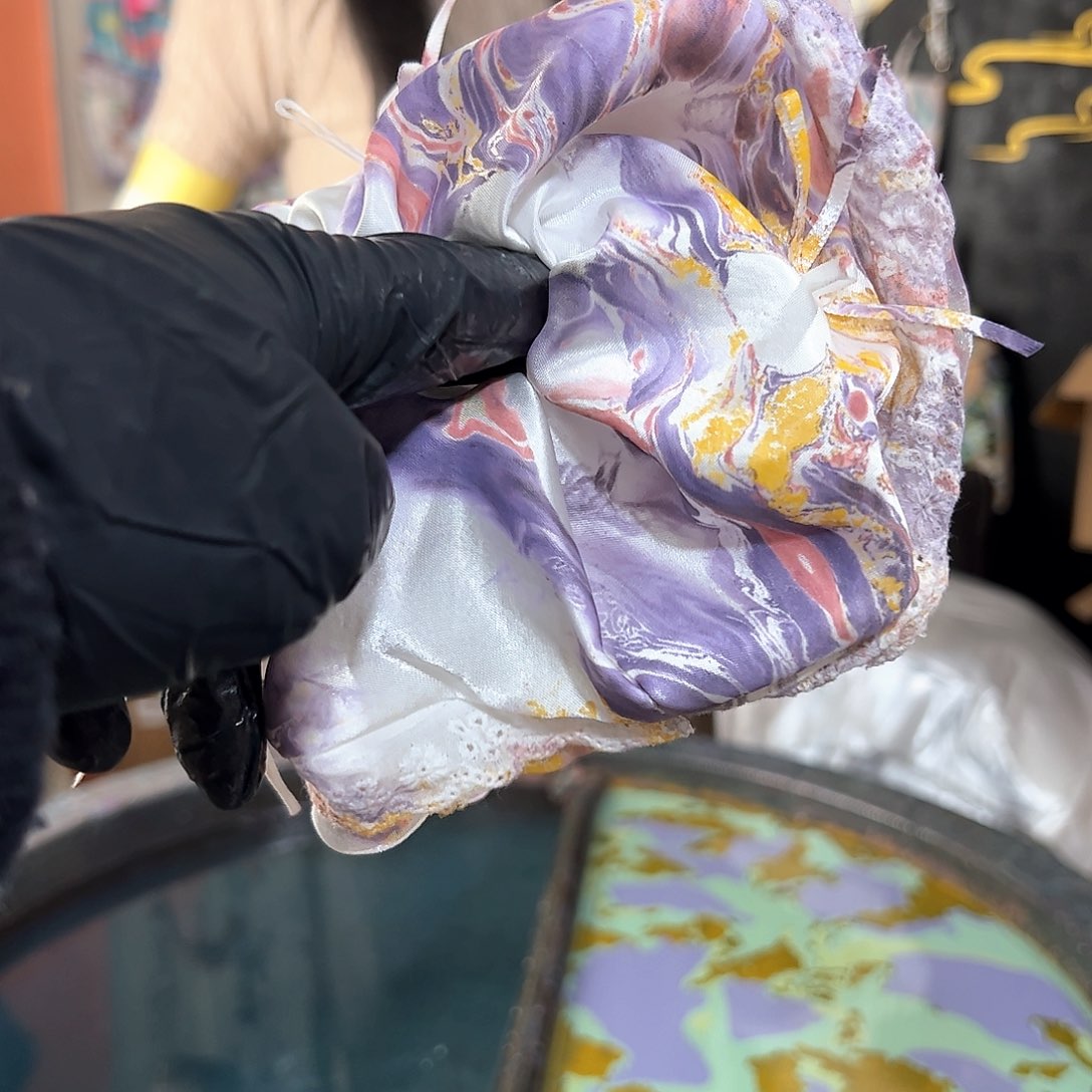 603蕾丝大肠发圈粉紫金