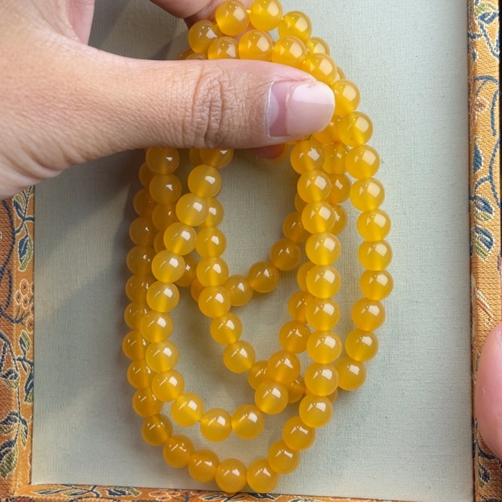石英质玉（缅黄）手串未镶嵌?***?