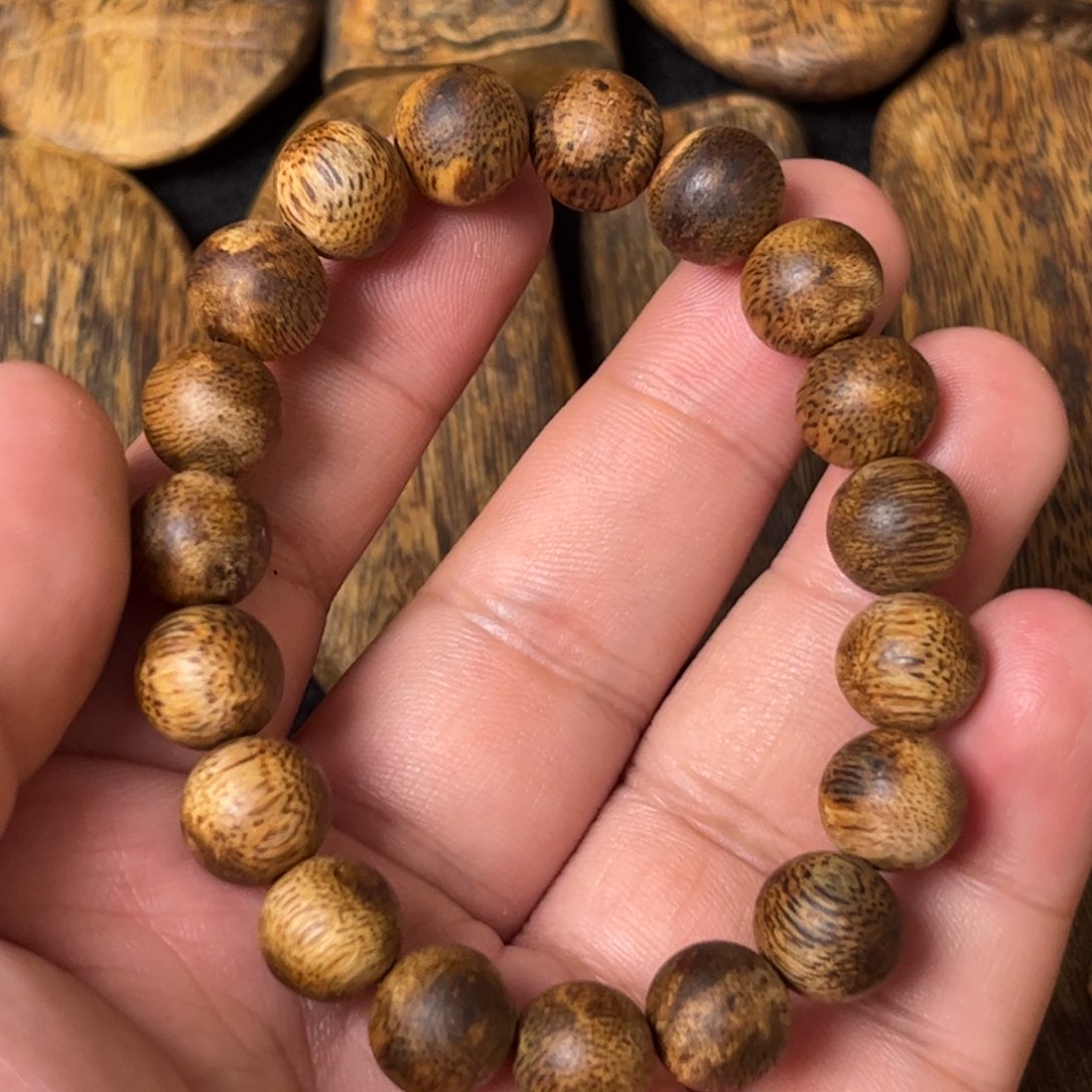 沉香手串奇楠沉香纯化老料卡1.0圆珠单圈手串一条