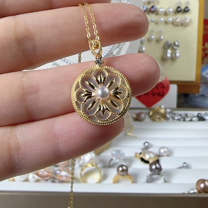 海水珍珠颈饰银S925镶嵌