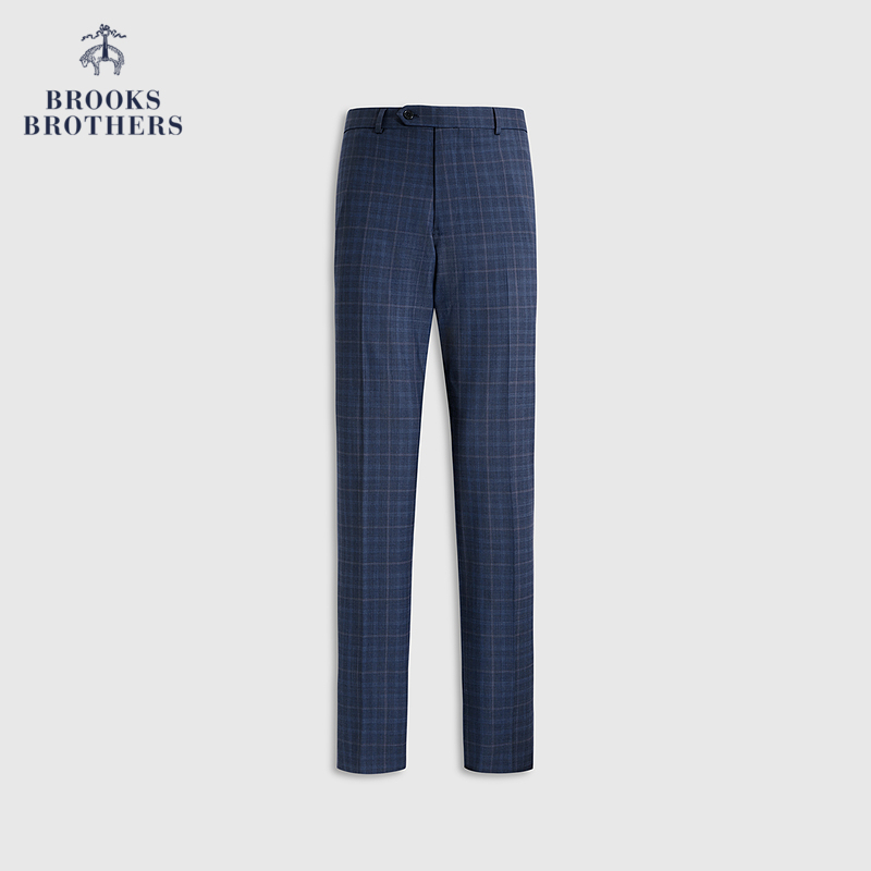 Brooks Brothers/布克兄弟男士25春夏新款绵羊毛英伦暗格纹西装裤