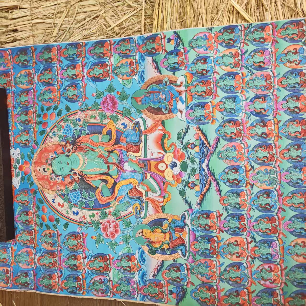 高端精品绿度母绘画类唐卡AA46