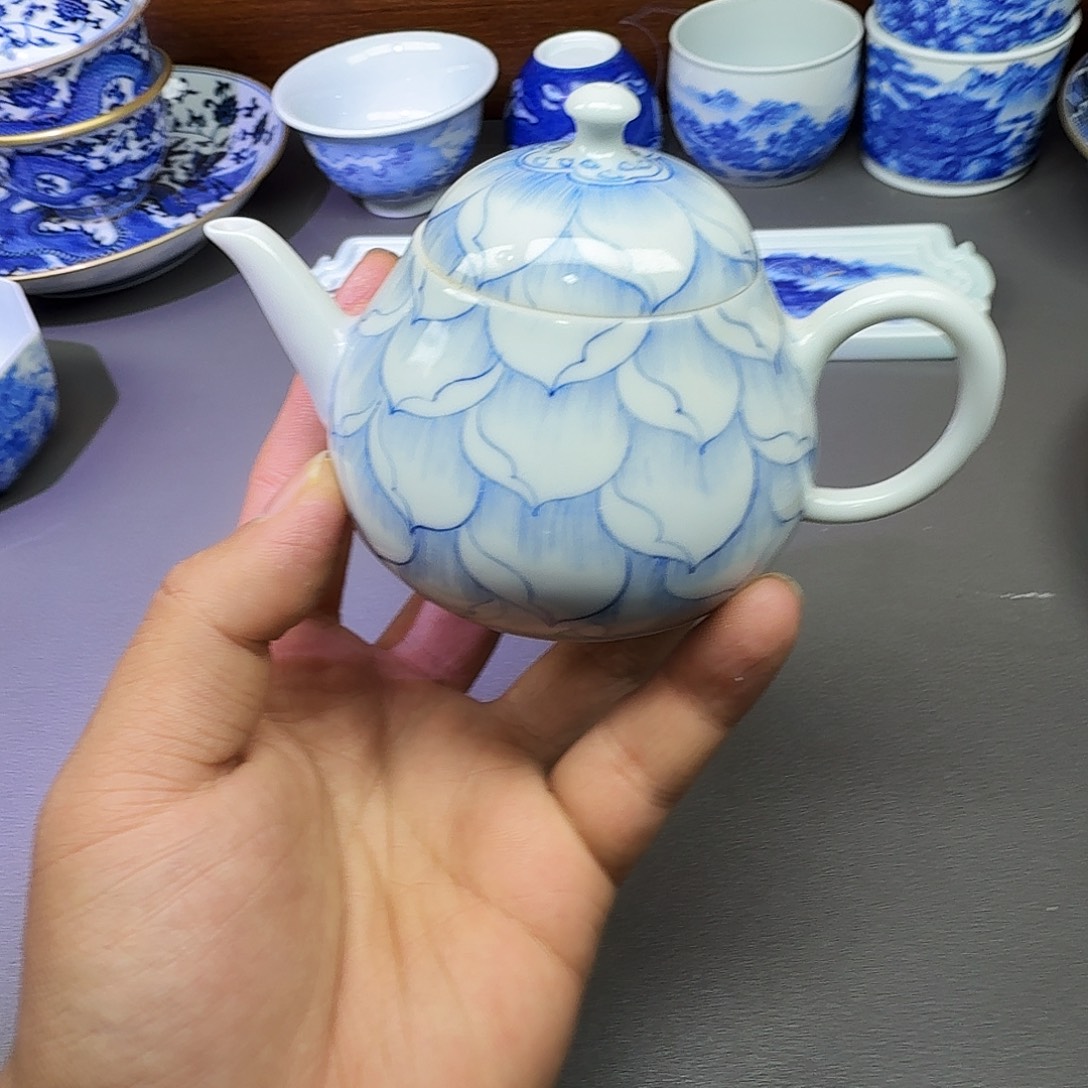 泥塑壶手工手绘微微瑕