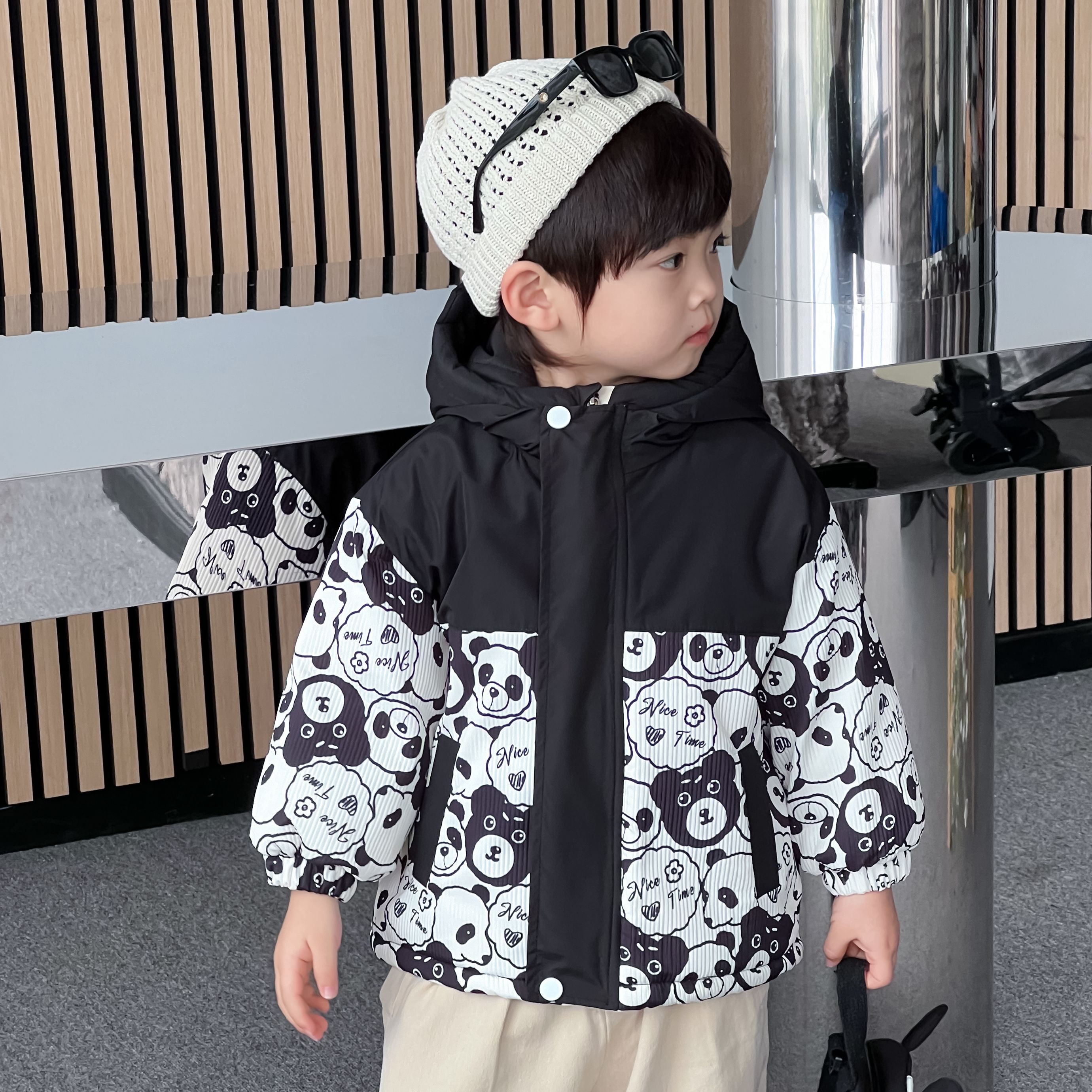 宝宝拼接冲锋衣秋冬男女宝时尚百搭保暖舒适
