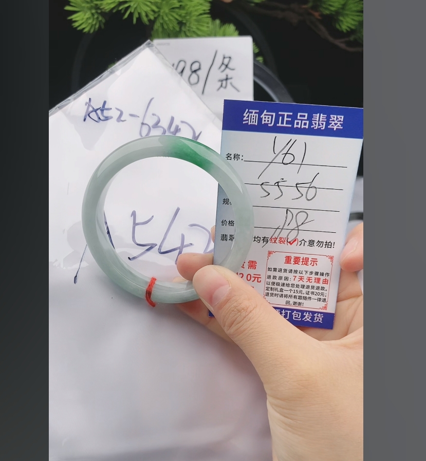 Y61缅甸翡翠手镯处理198/条【一物一证】实物以直播间为准