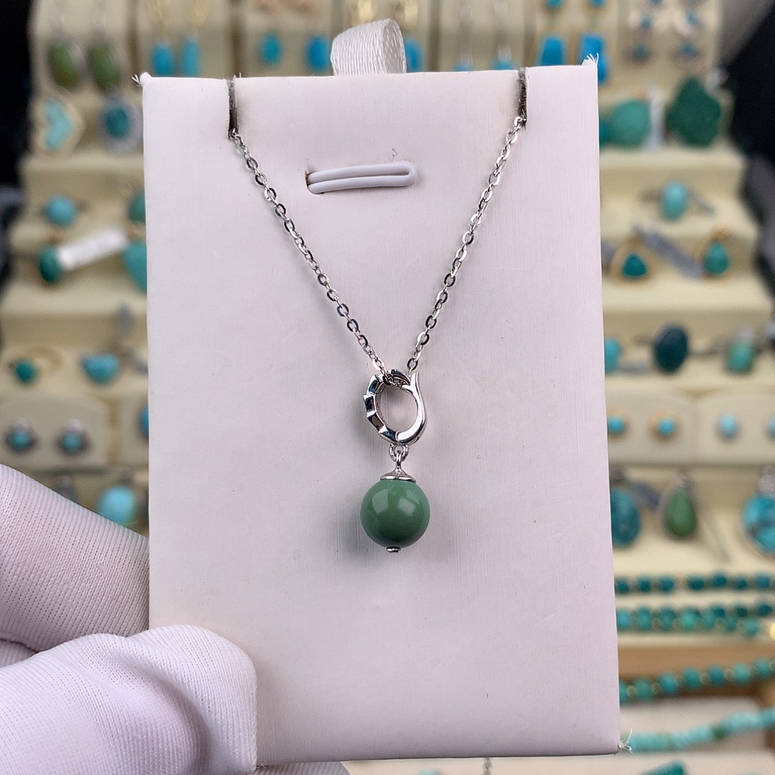 绿松石银S925镶嵌颈饰