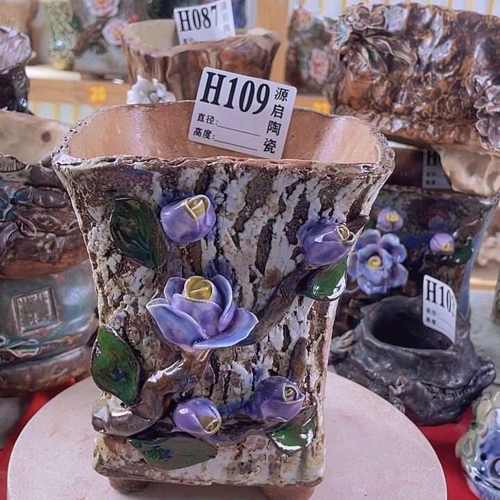 紫砂花盆景德镇陶瓷109