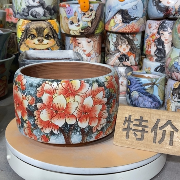 红陶景德镇艺术手绘作品