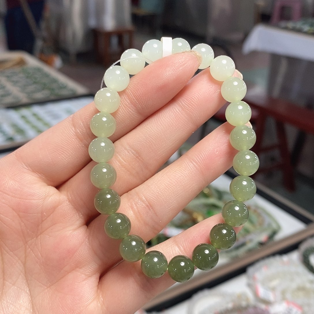 手链未镶嵌和田玉晴水渐变8mm