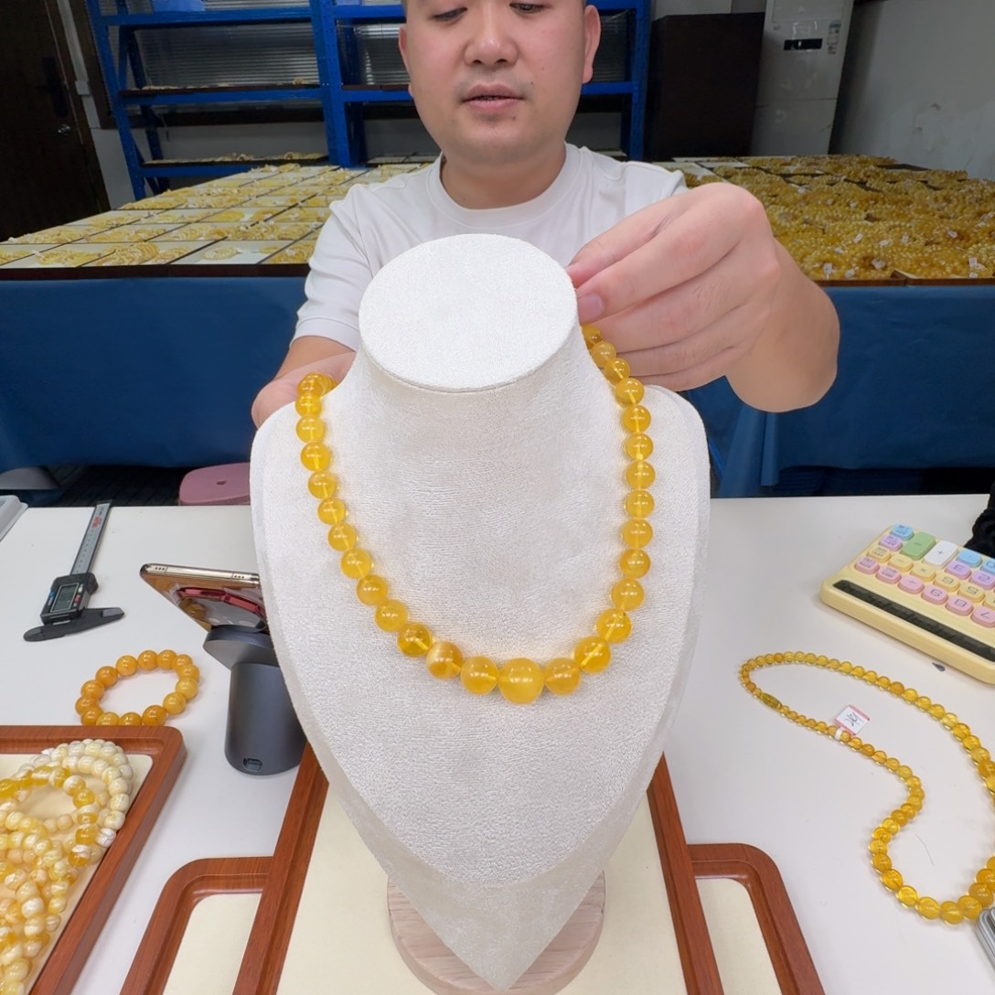 琥珀未镶嵌手链蜜蜡手串