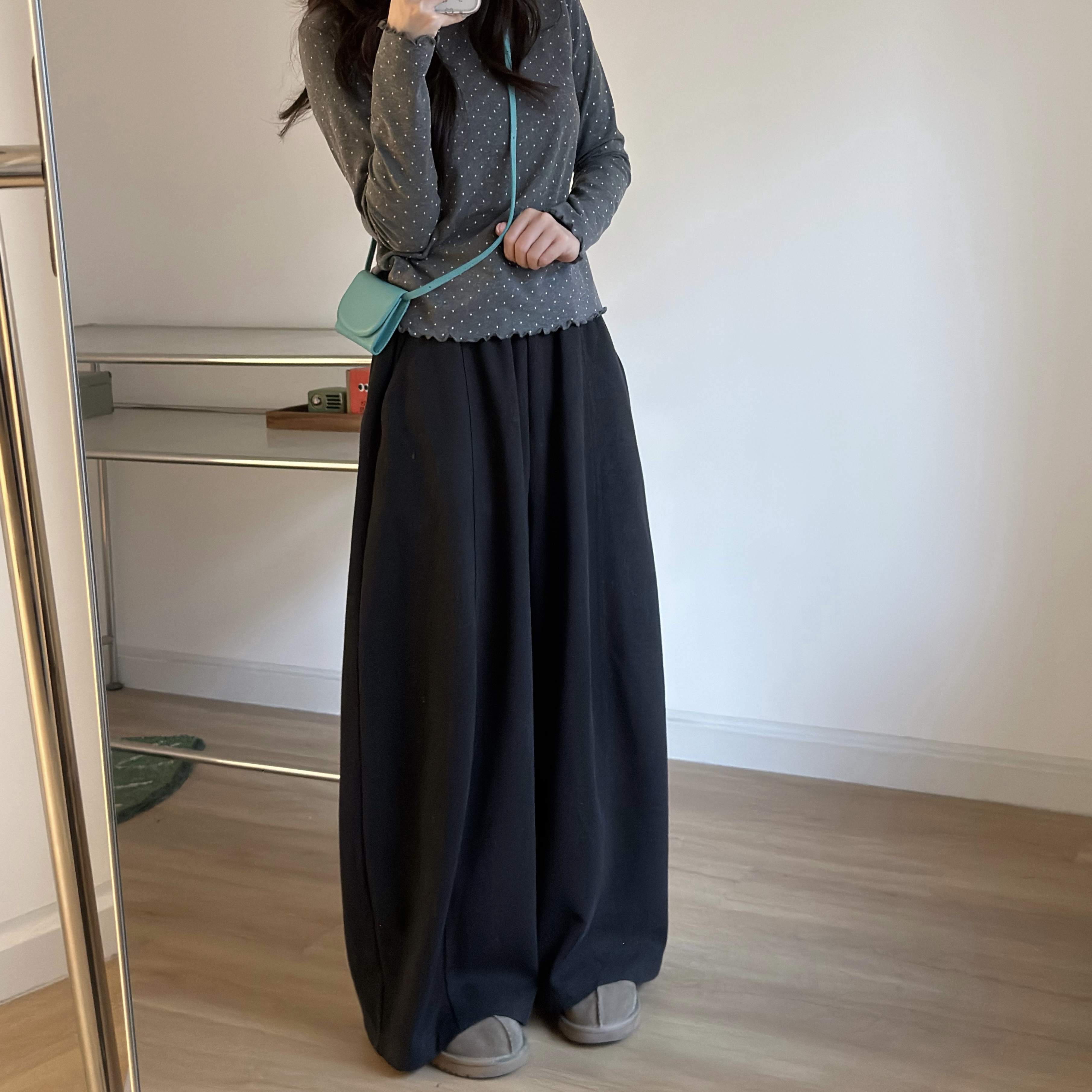 嘎子布·呢子肥裤！宽松廓形松紧腰萝卜灯笼裤长裤秋冬百搭高腰