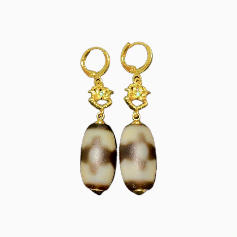 玛瑙耳饰A28-447赠礼盒（多样性发其一)