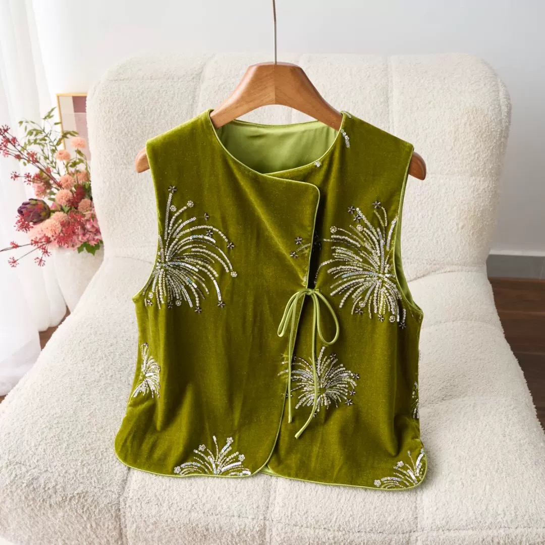 【 烟花马甲】新中式国风网红时尚ins复古秋冬马甲