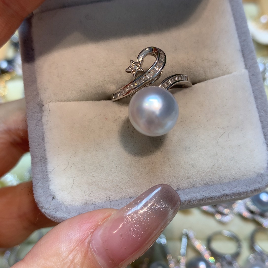 海水珍珠戒指银S925镶嵌