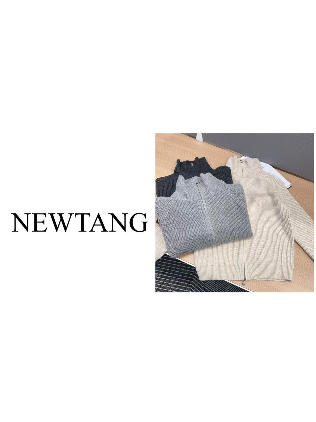 【落日剪影】192女外穿长袖百搭双拉链宽松显瘦毛衣外套