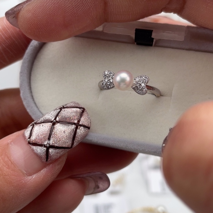 海水珍珠戒指银S925镶嵌