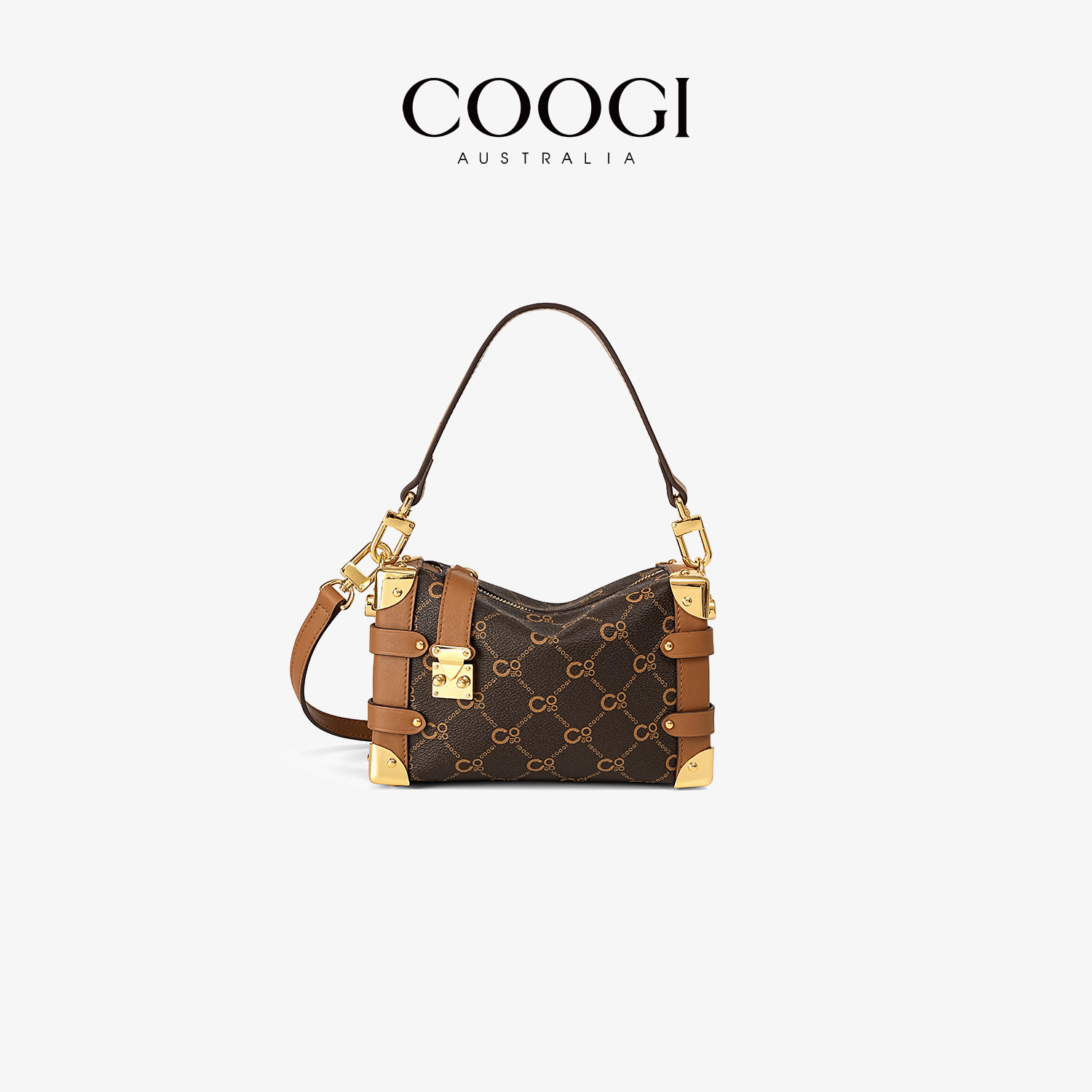 COOGI夏季麻将包包单肩女士经典盒子包斜挎包手提式高级送礼2025