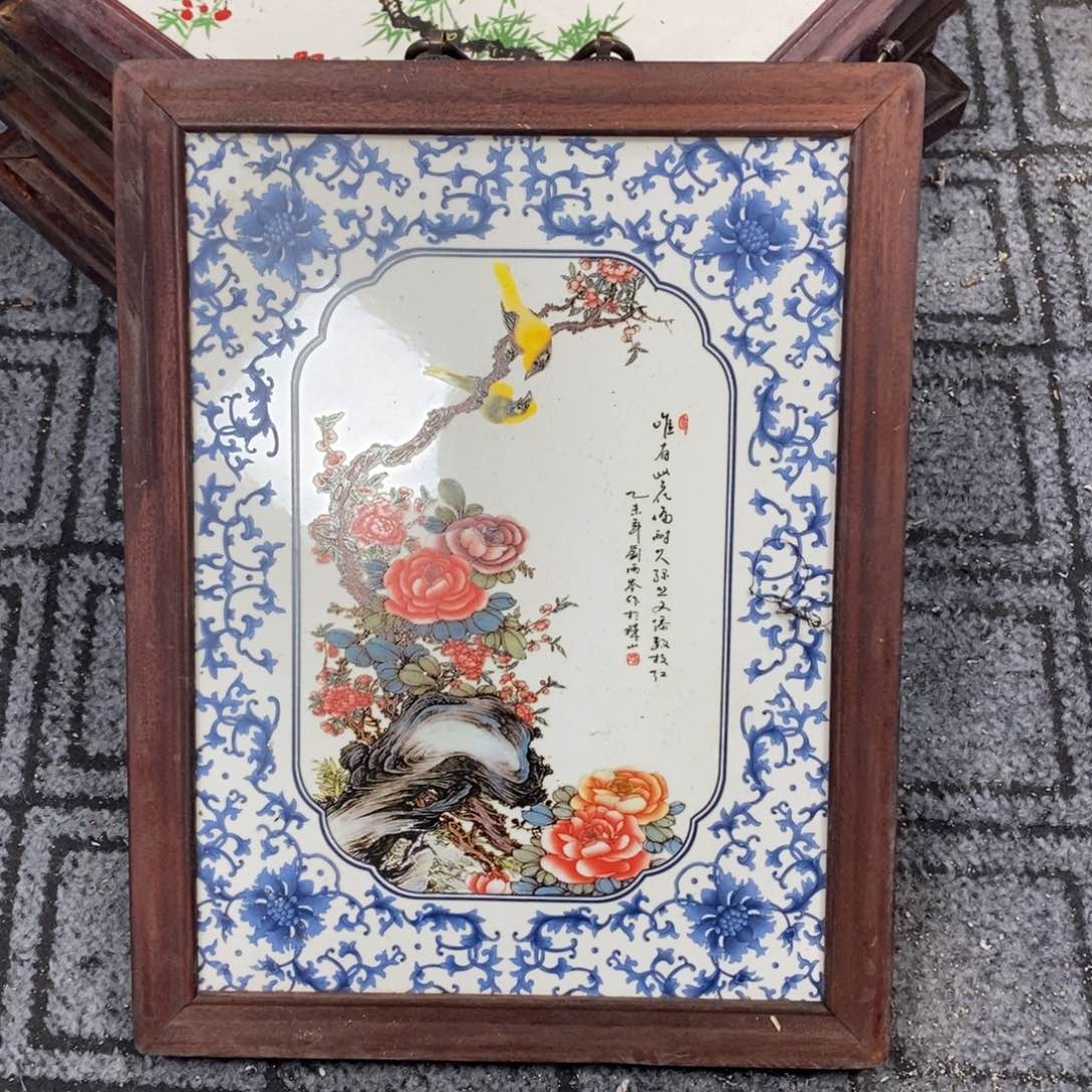 瓷片景德镇瓷板画柴窑烧制37*28