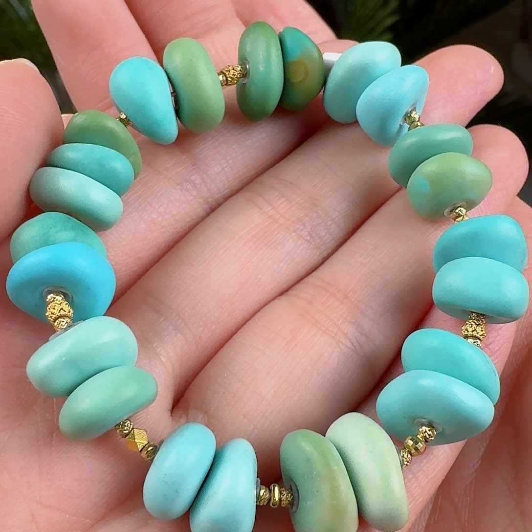 绿松石珠宝奇石18K金镶嵌
