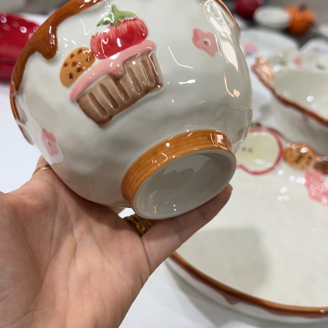 陶摆件高温陶瓷釉下彩微瑕……3个