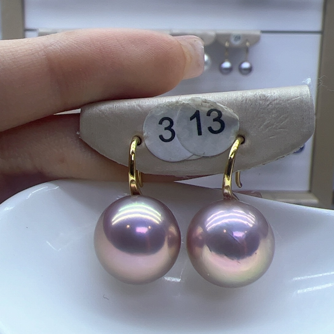 淡水珍珠耳饰18K金镶嵌