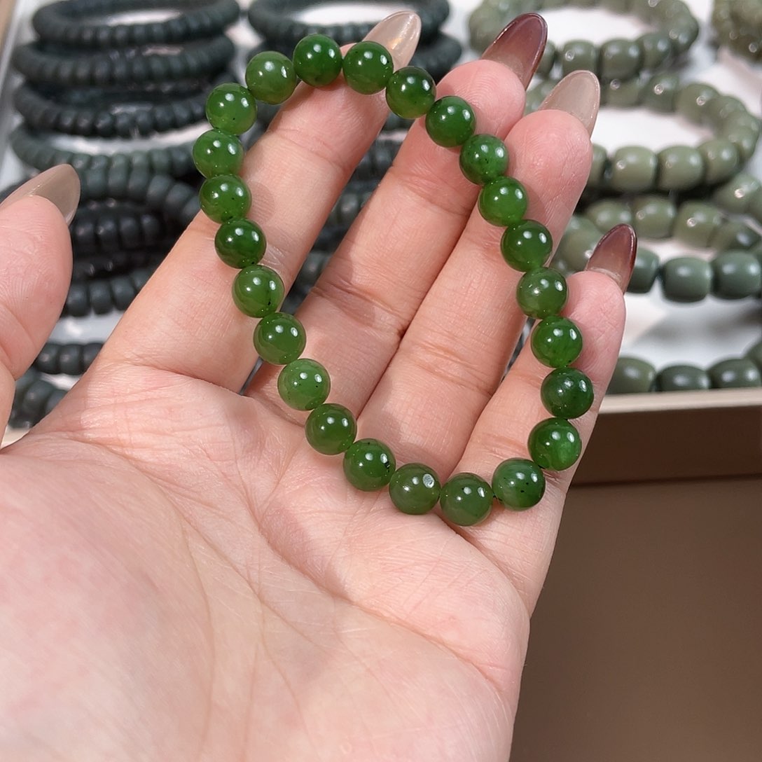 和田玉（碧玉）手链未镶嵌8.0