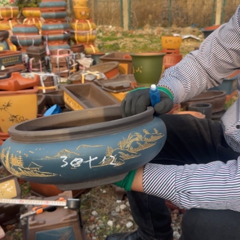 红陶紫砂花盆盆景盆栽