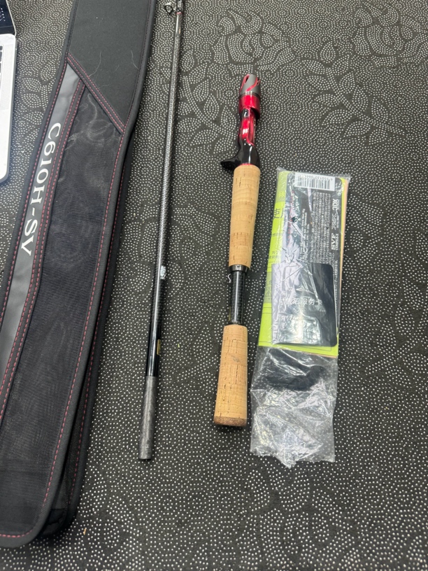 九八，猎兔犬路亚竿，枪柄610h，极微使用，无磕碰开裂，卡袋齐全