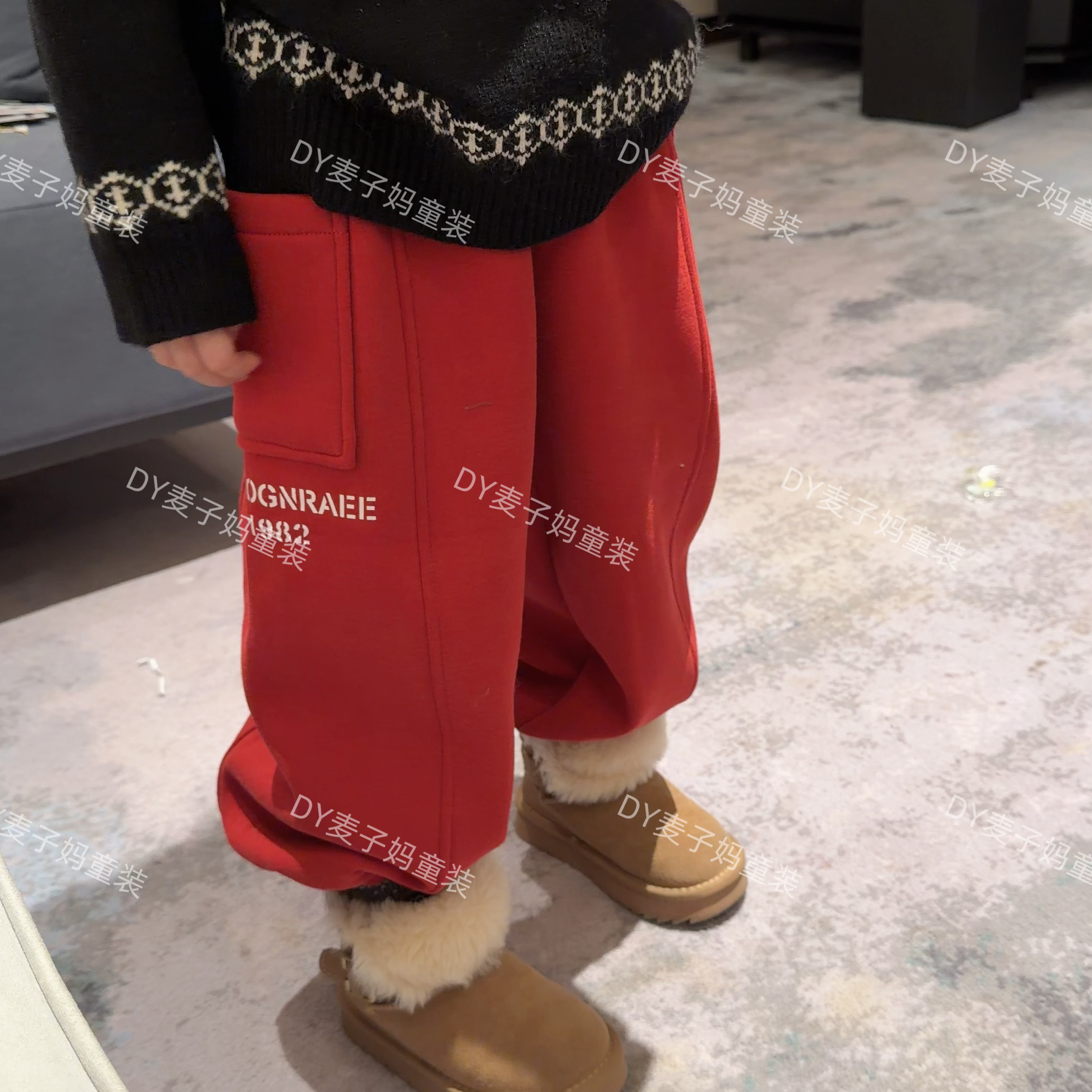 MZ.新年必入卫裤-儿童冬季年款奥利绒束脚卫裤T858