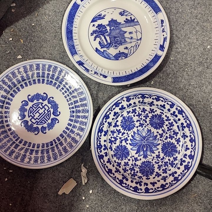 摆件陶6寸青花碟子不指定花色