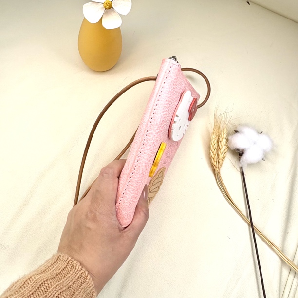 雾蜡植鞣头层牛皮k喵一桶金手机斜挎包86008