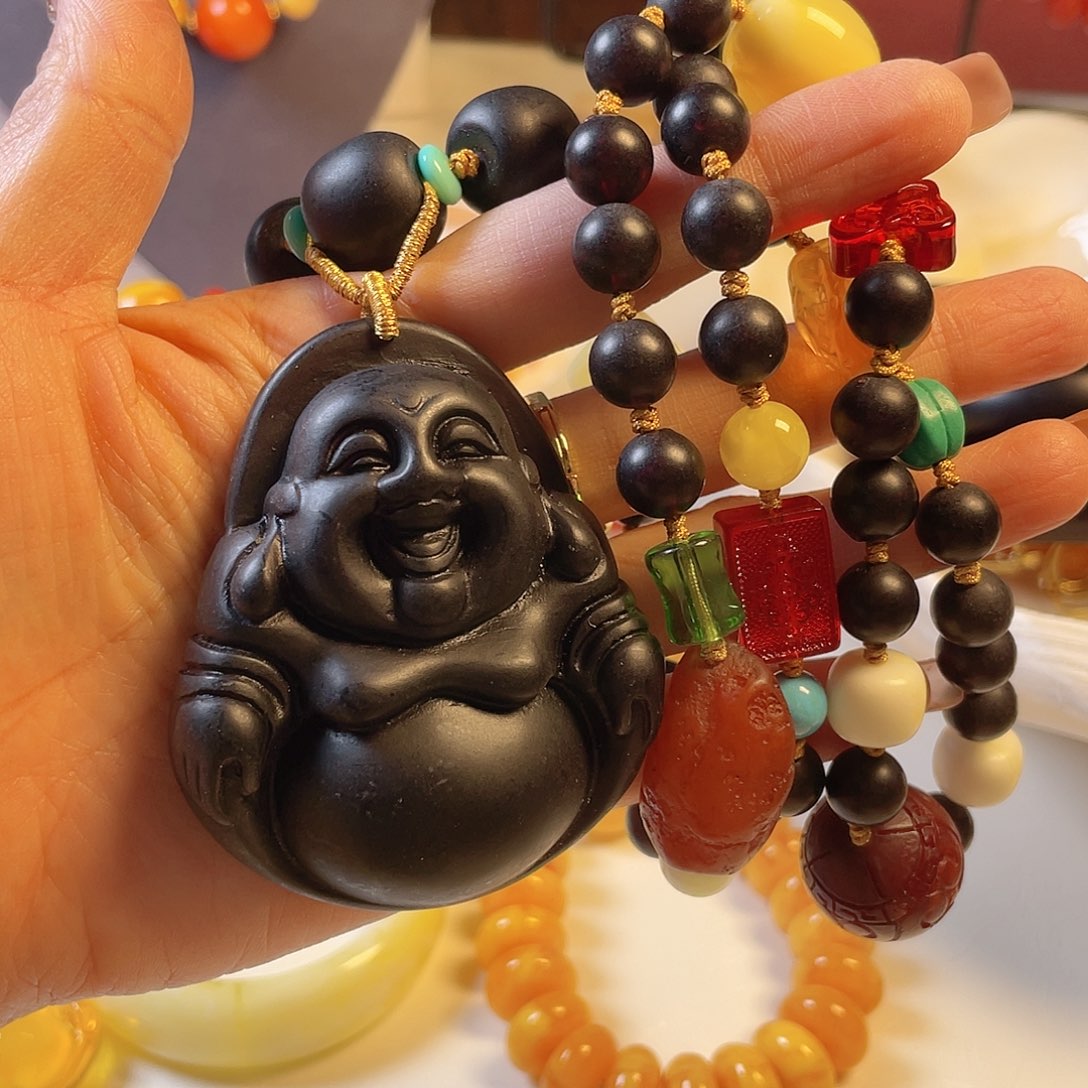 琥珀颈饰未镶嵌项链