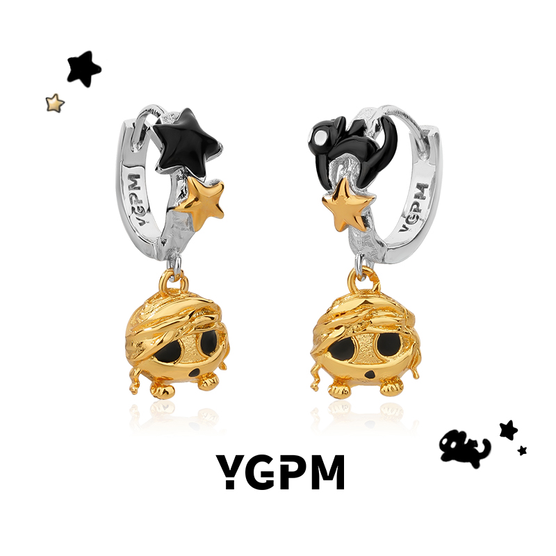 合金耳饰 YGPM木乃伊耳扣2025新款爆款原创小众设计耳环