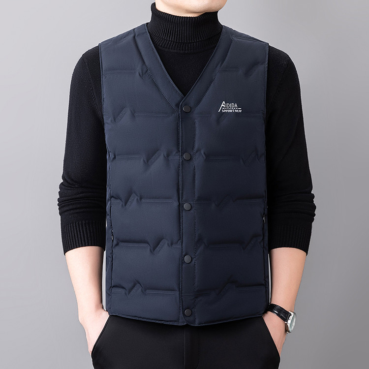 冬季绒马甲男保暖加厚抗寒背心坎肩百搭爸爸装