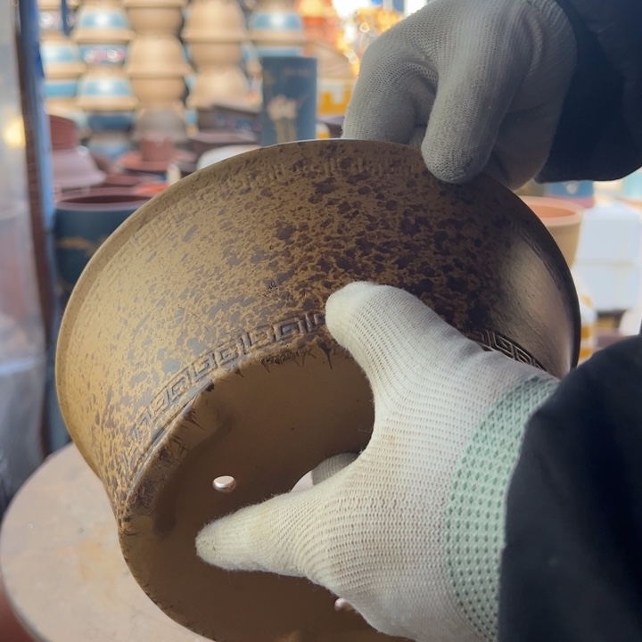 紫砂宜兴紫砂花盆花盆B还原烧小