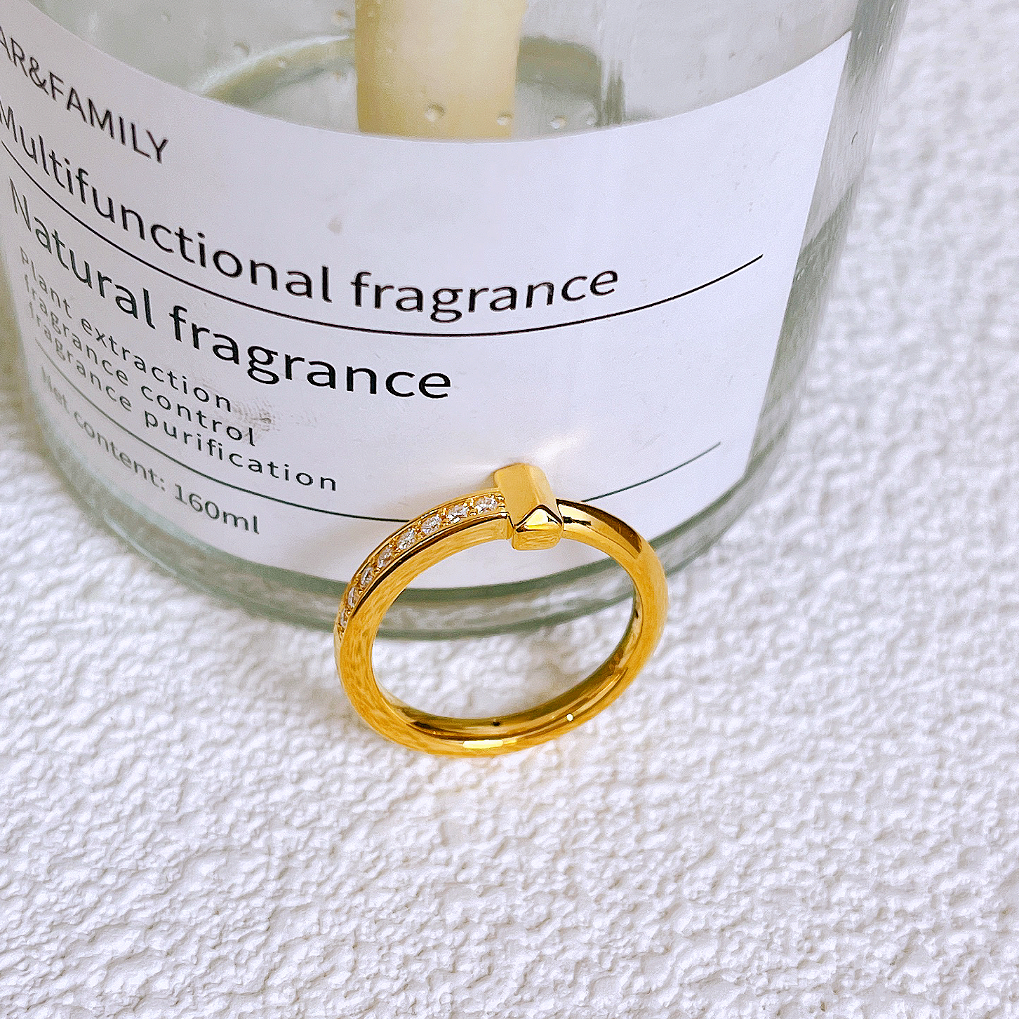 足金999镶嵌T戒时尚简约戒指轻奢精致