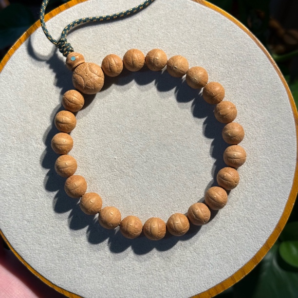 精品尼泊尔11.5毫米小凤眼菩提手串橘黄皮大眼