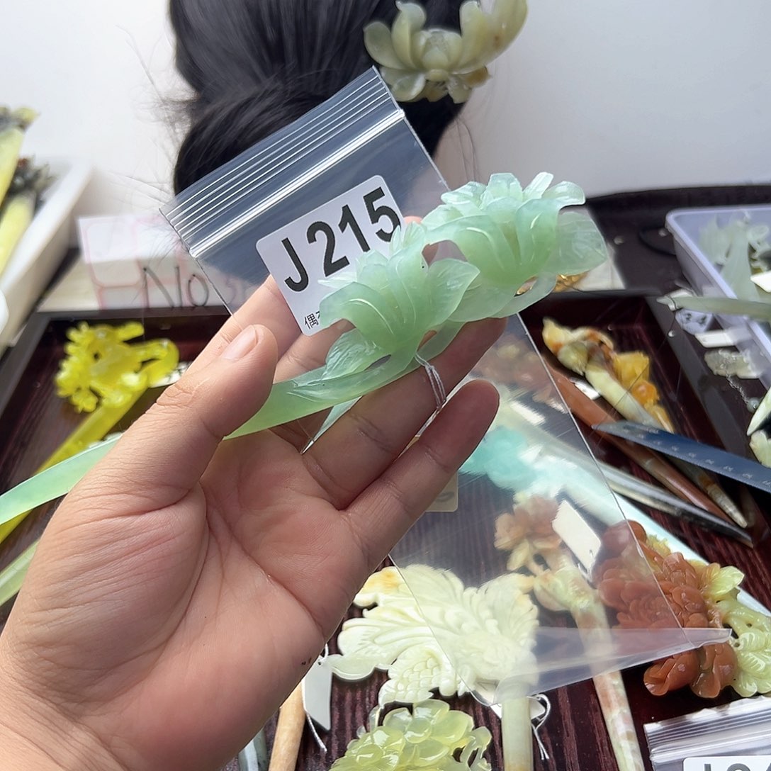 蛇纹石玉合金发饰深**水