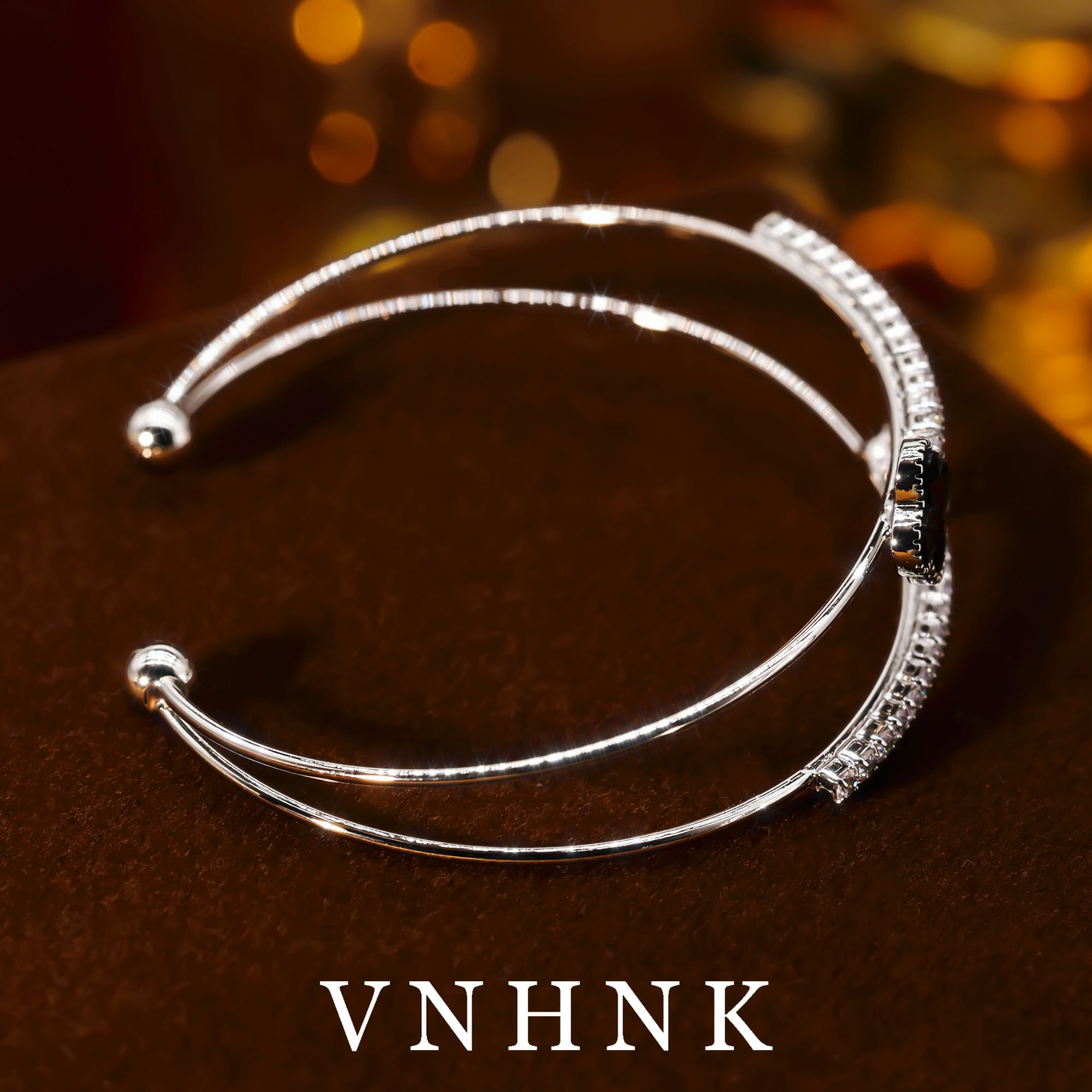 铜合金合成锆石手镯 美可儿   M315   银色时尚气质手镯预售